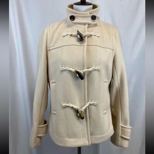 BANANA REPUBLIC Women's $229 Cream Colored Wool Blend Button Jacket Sz M